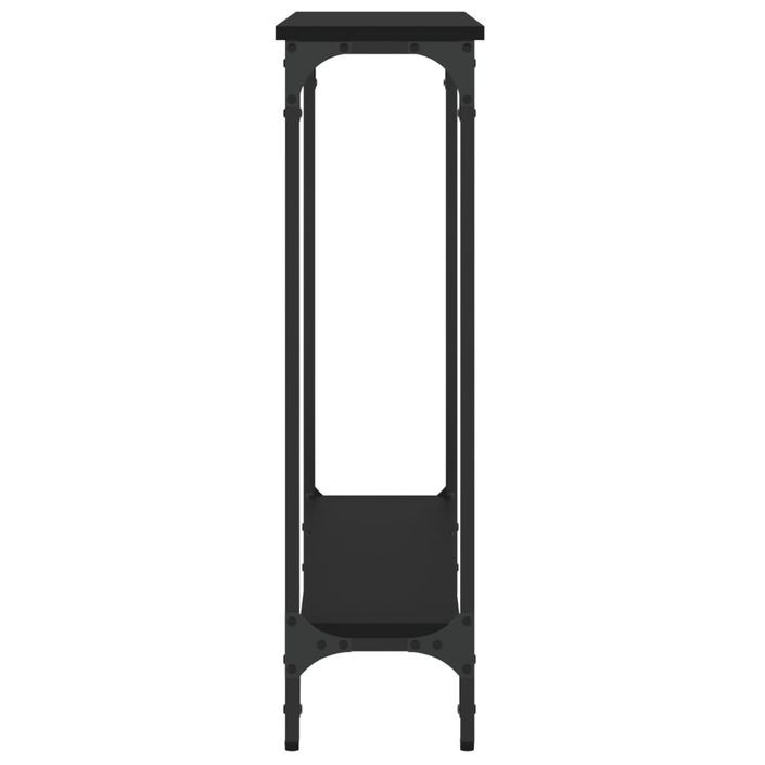 Table console noir 75x22,5x75 cm bois d'ingénierie - Photo n°5