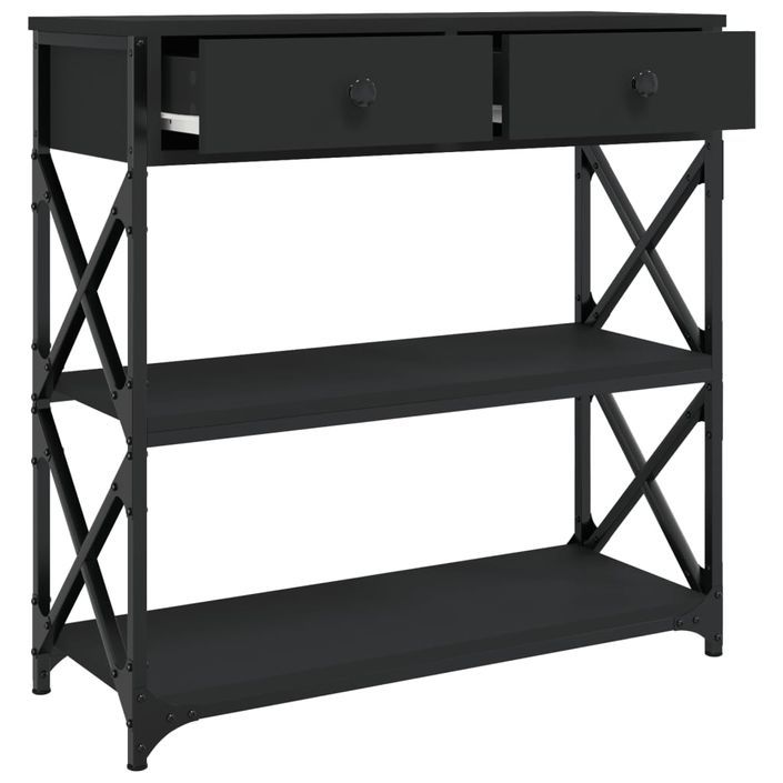 Table console noir 75x28x75 cm bois d'ingénierie - Photo n°5