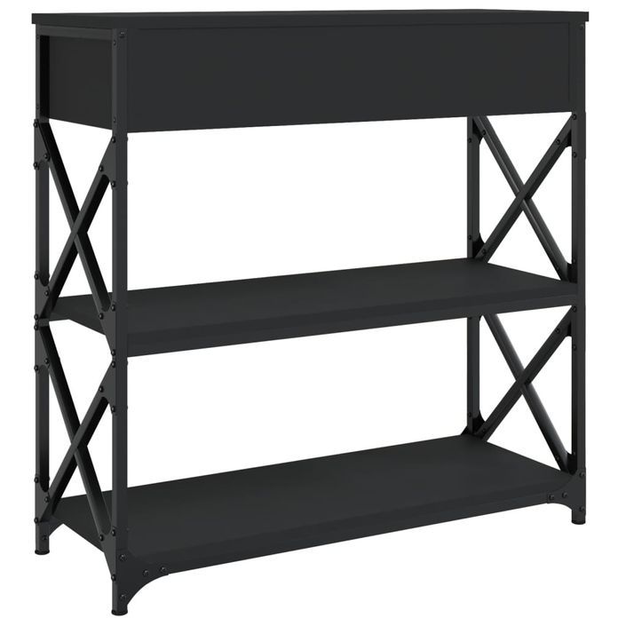 Table console noir 75x28x75 cm bois d'ingénierie - Photo n°8