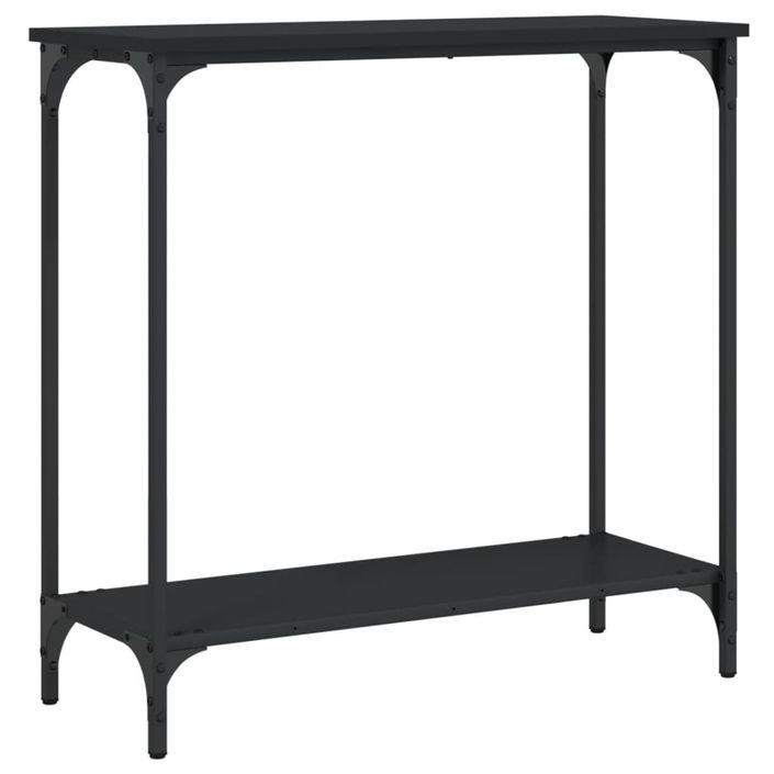 Table console noir 75x30,5x75 cm bois d'ingénierie - Photo n°1