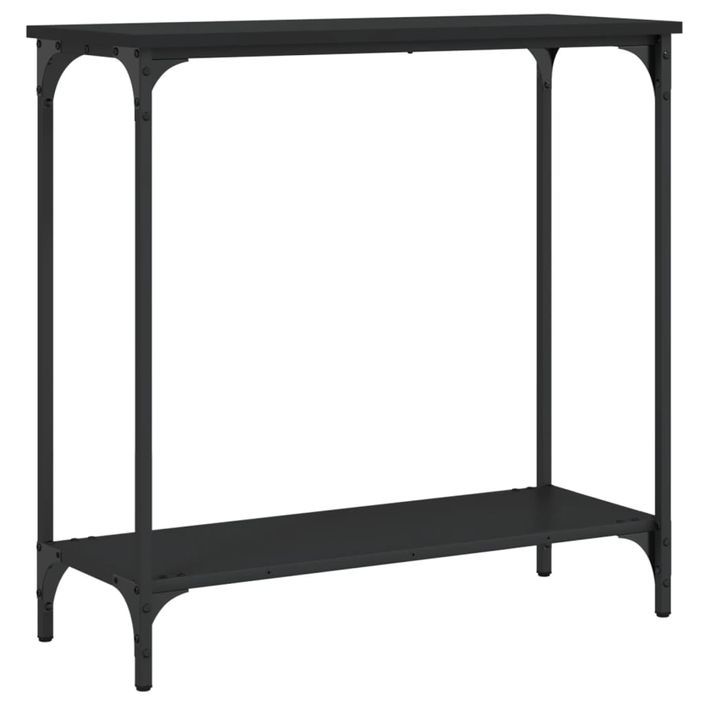 Table console noir 75x30,5x75 cm bois d'ingénierie - Photo n°6