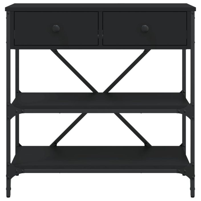 Table console noir 75x34,5x75 cm bois d'ingénierie - Photo n°5