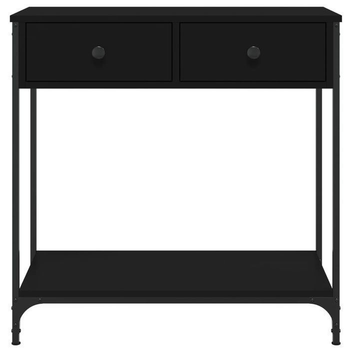 Table console noir 75x34,5x75 cm bois d'ingénierie - Photo n°6