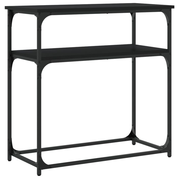 Table console noir 75x35,5x75 cm bois d'ingénierie - Photo n°6