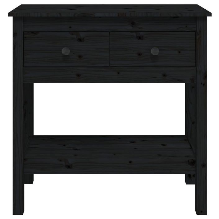 Table console Noir 75x35x75 cm Bois massif de pin - Photo n°6