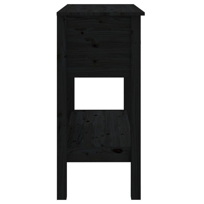 Table console Noir 75x35x75 cm Bois massif de pin - Photo n°8