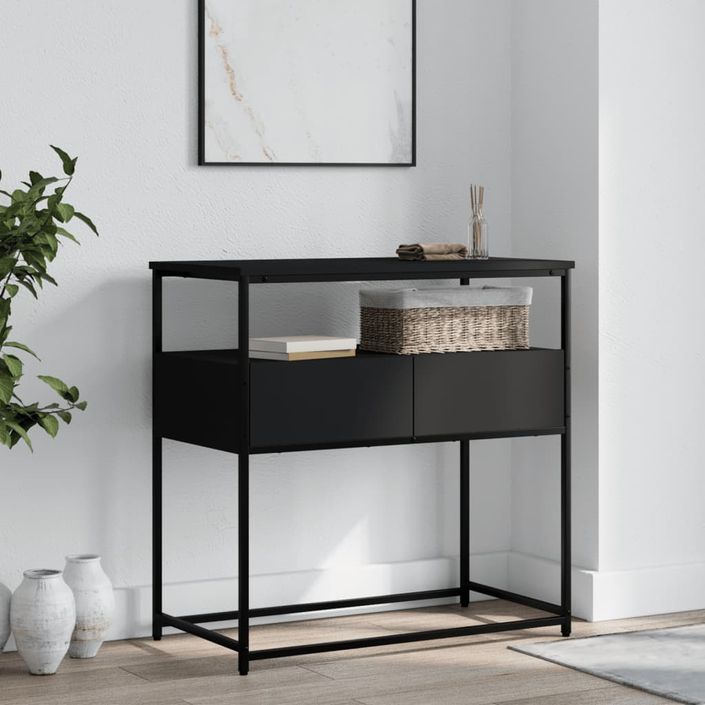 Table console noir 75x40x75 cm bois d'ingénierie - Photo n°1