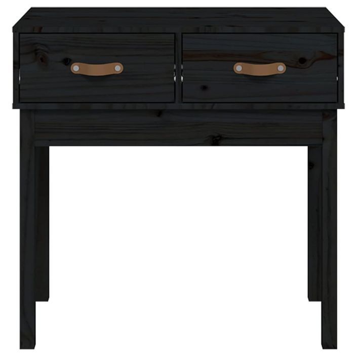 Table console Noir 76,5x40x75 cm Bois massif de pin - Photo n°3