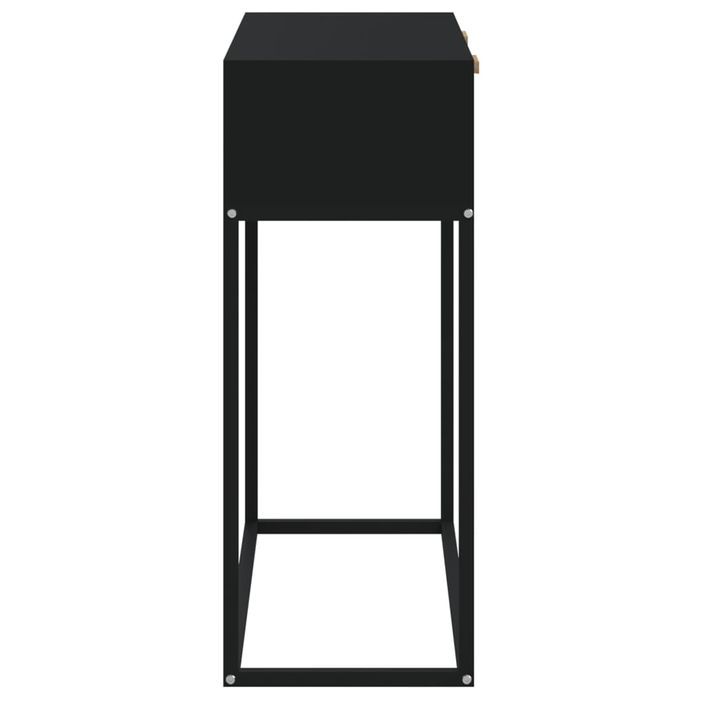 Table console noir 80x30x75 cm bois d'ingénierie et fer - Photo n°6