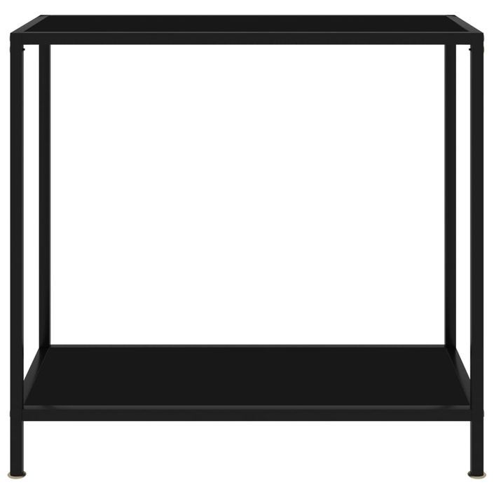 Table console Noir 80x35x75 cm Verre trempé 4 - Photo n°2