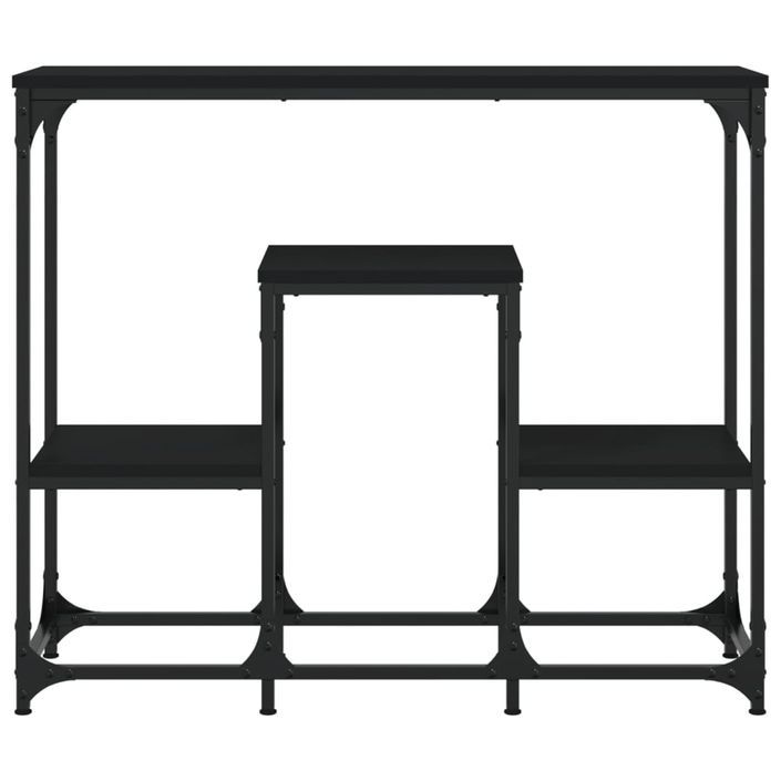 Table console noir 89,5x28x76 cm bois d'ingénierie - Photo n°4