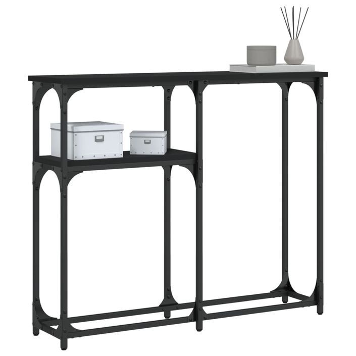 Table console noir 90x22,5x75 cm bois d'ingénierie - Photo n°3
