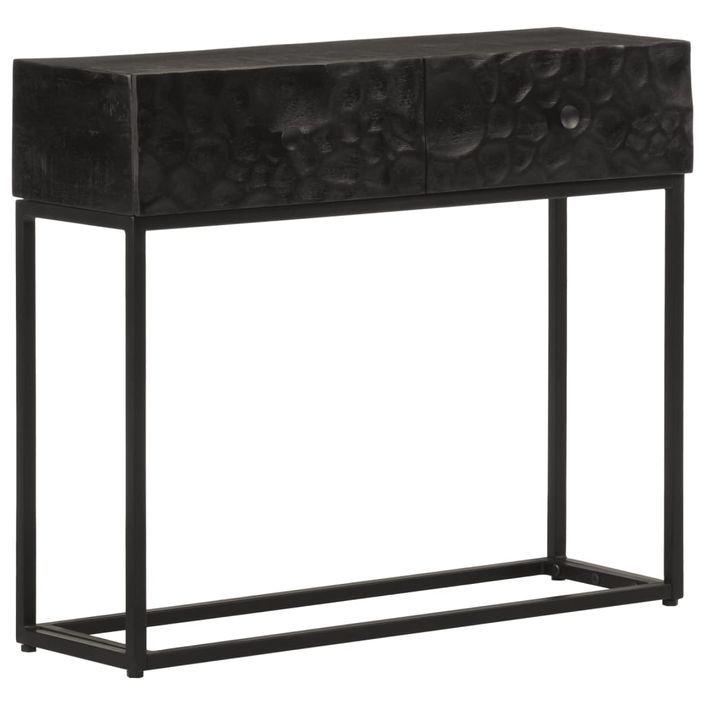 Table console noir 90x30x76 cm bois massif de manguier et fer - Photo n°1