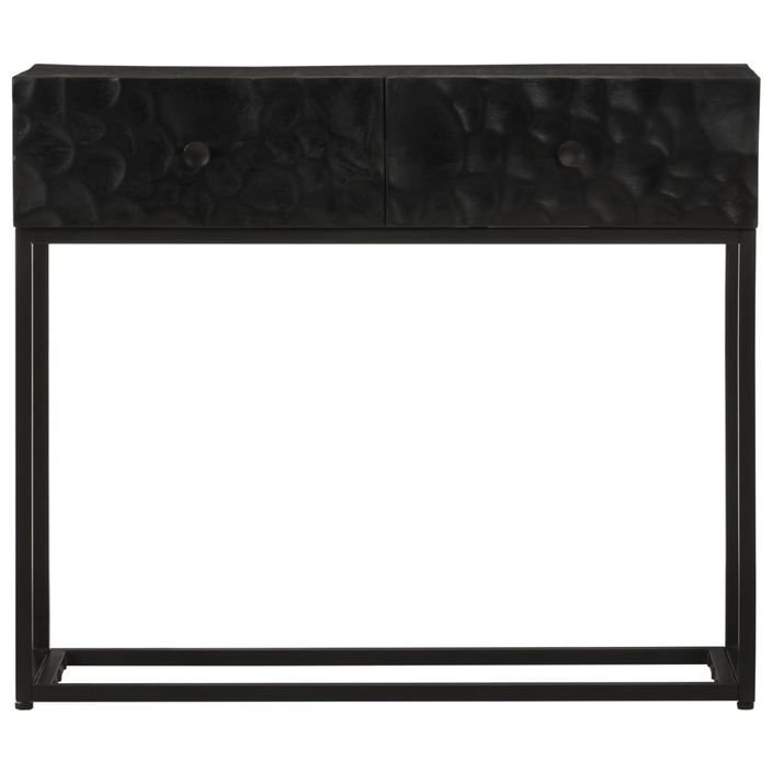Table console noir 90x30x76 cm bois massif de manguier et fer - Photo n°3