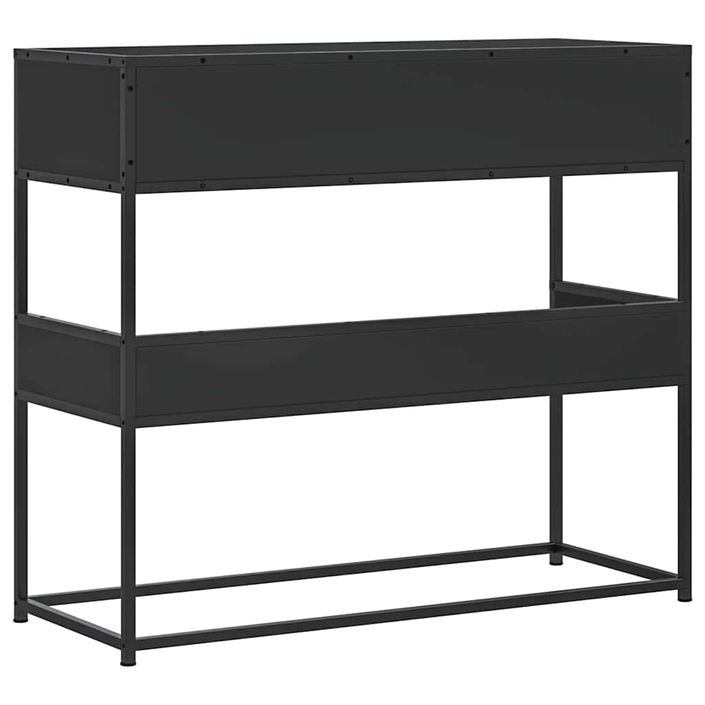 Table console noir 90x35x80 cm bois d'ingénierie - Photo n°6