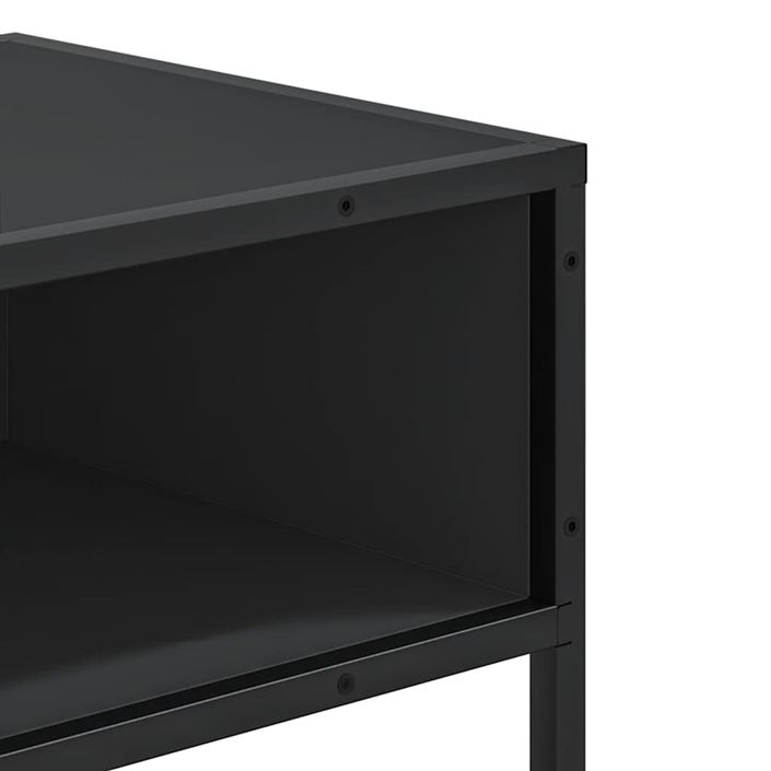 Table console noir 90x35x80 cm bois d'ingénierie - Photo n°7