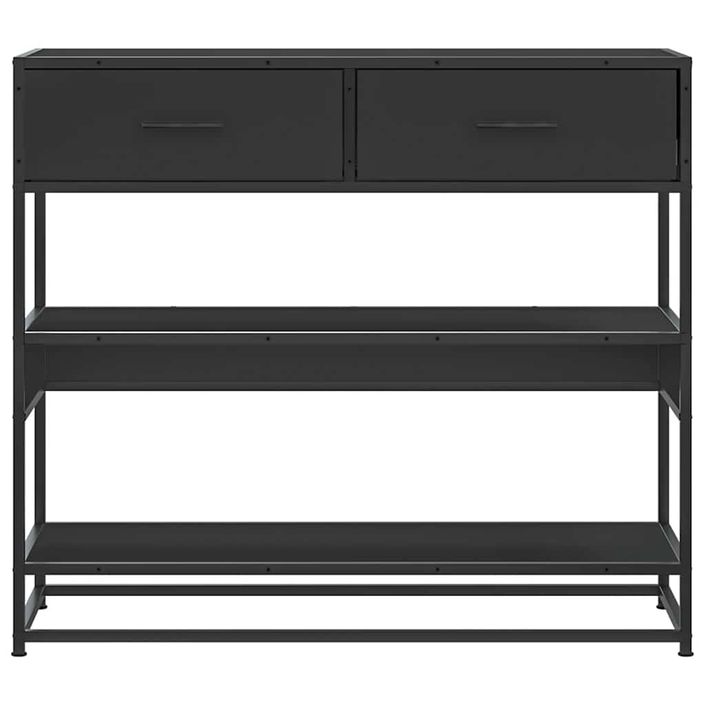 Table console noir 90x35x80 cm bois d'ingénierie - Photo n°4