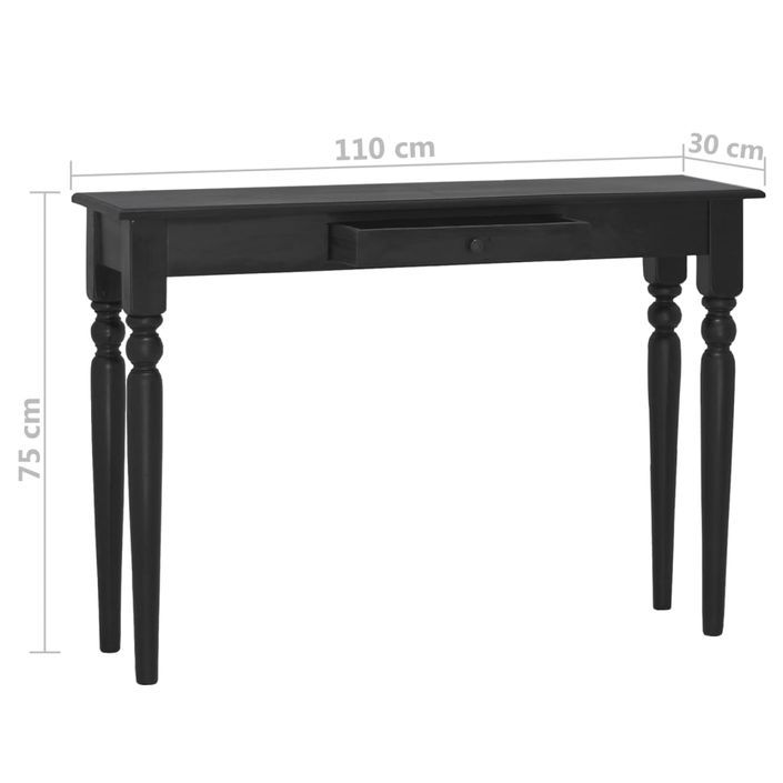 Table console Noir clair 110x30x75 cm Bois d'acajou massif - Photo n°6