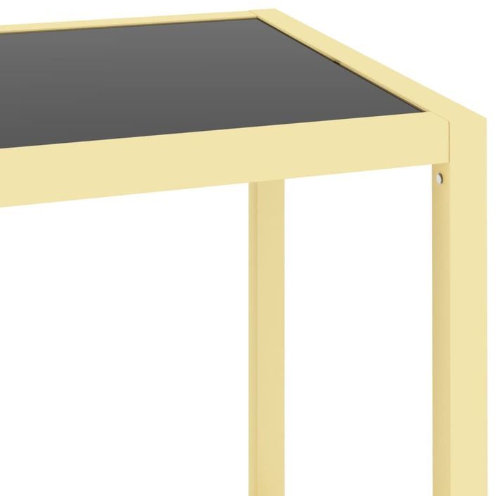 Table console Noir et transparent 100x36x90 cm Verre trempé - Photo n°5