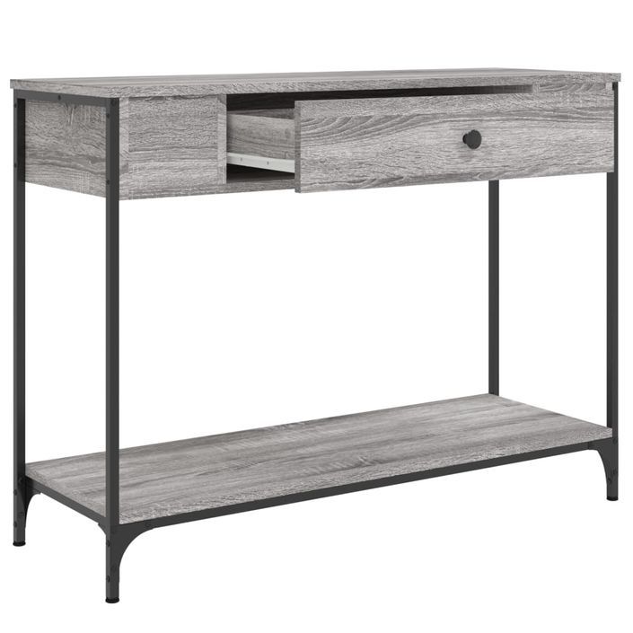 Table console sonoma gris 100x34,5x75 cm bois d'ingénierie - Photo n°5