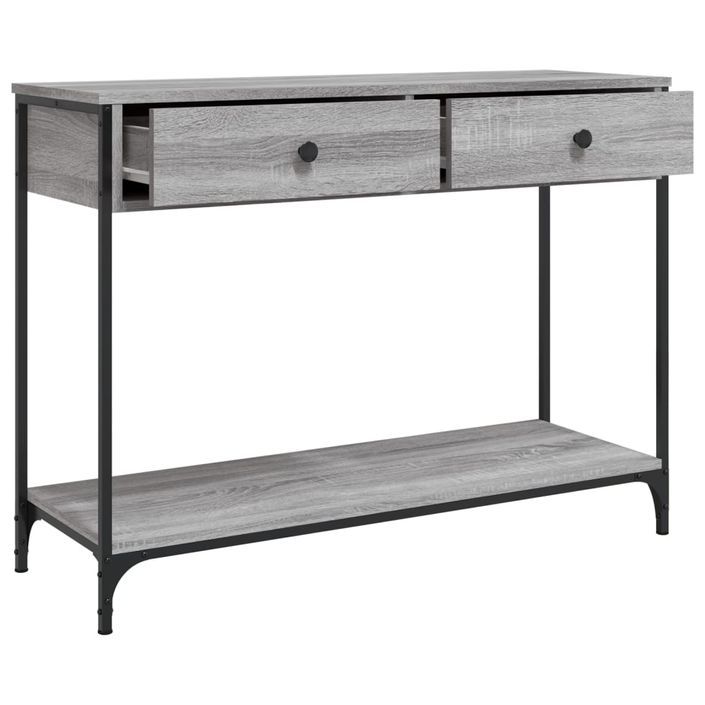 Table console sonoma gris 100x34,5x75 cm bois d'ingénierie - Photo n°5