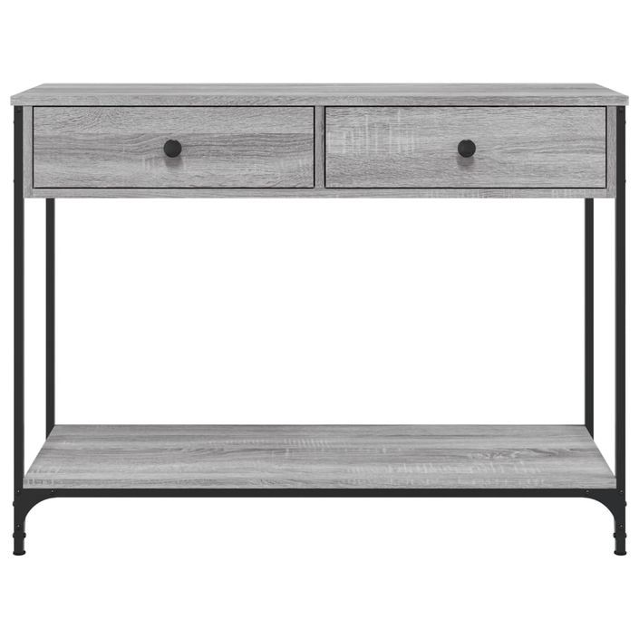 Table console sonoma gris 100x34,5x75 cm bois d'ingénierie - Photo n°6