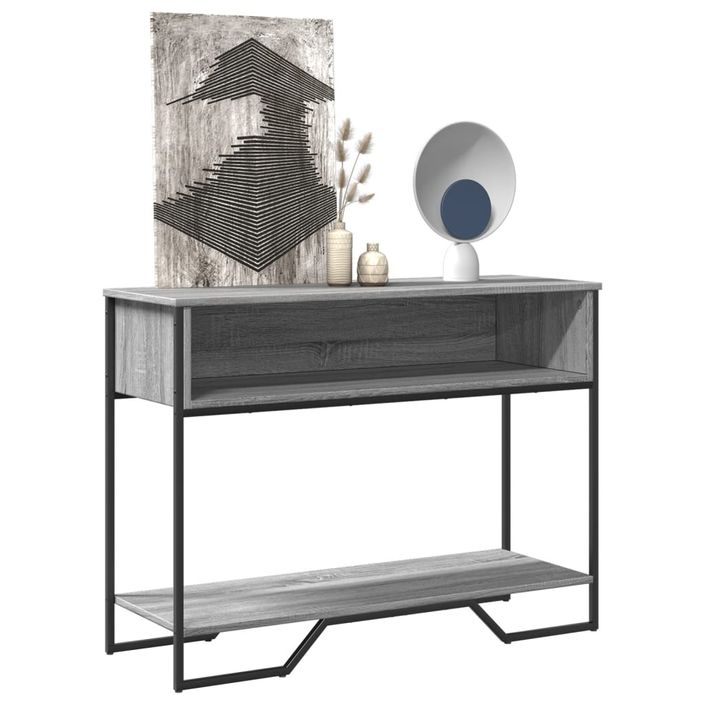 Table console sonoma gris 100x35x74,5 cm bois d'ingénierie - Photo n°1