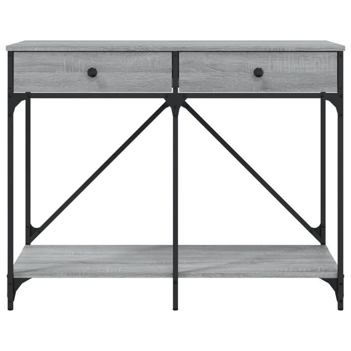 Table console sonoma gris 100x39x78,5 cm bois d'ingénierie - Photo n°6