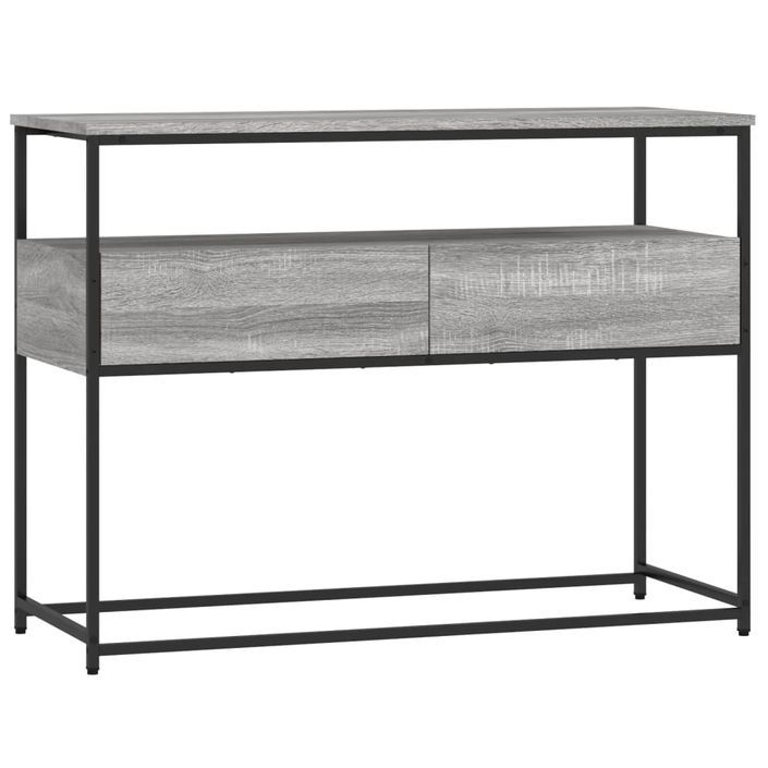 Table console sonoma gris 100x40x75 cm bois d'ingénierie - Photo n°1