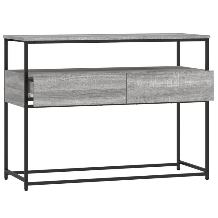 Table console sonoma gris 100x40x75 cm bois d'ingénierie - Photo n°5