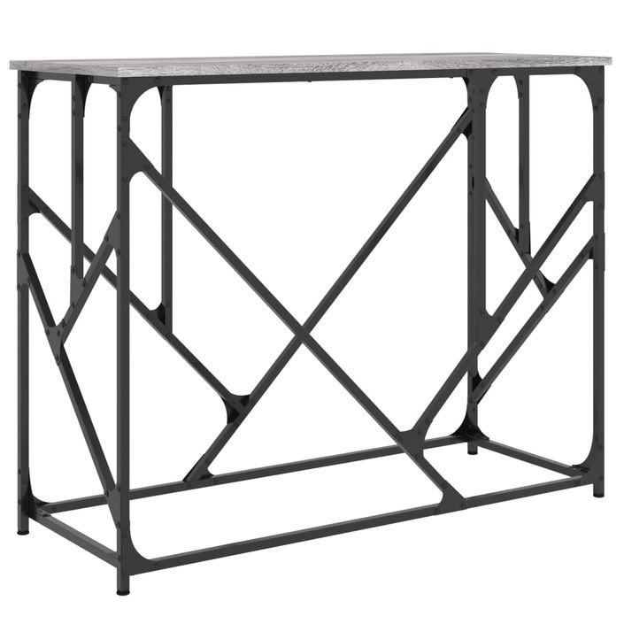 Table console sonoma gris 100x40x80 cm bois d'ingénierie - Photo n°1