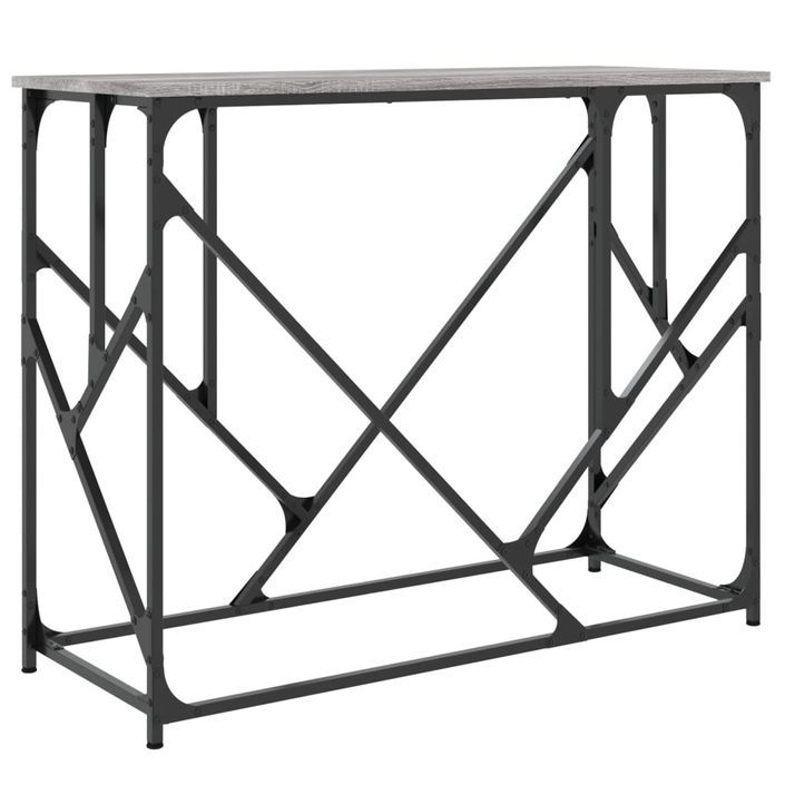Table console sonoma gris 100x40x80 cm bois d'ingénierie - Photo n°6