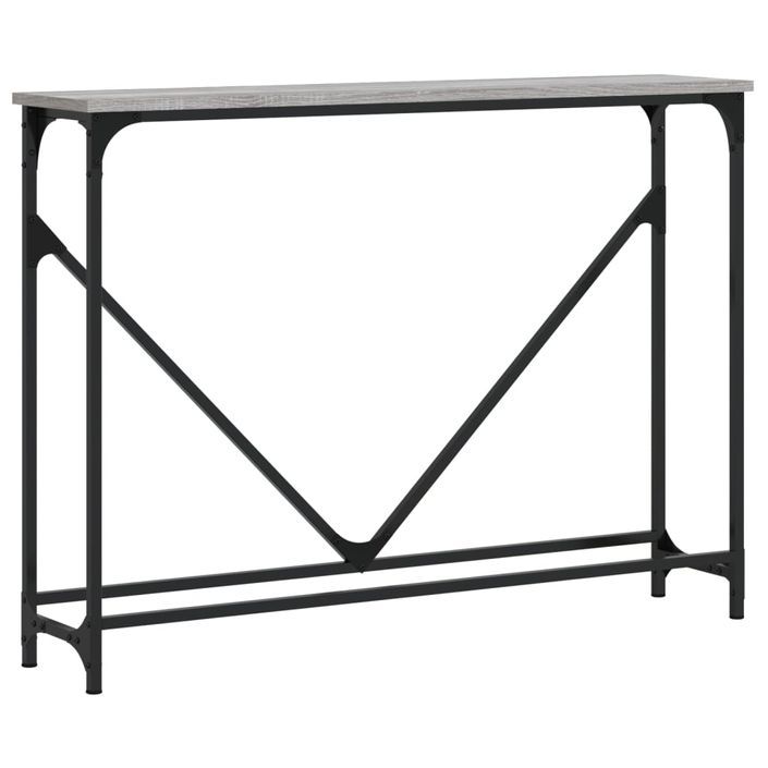 Table console sonoma gris 102x22,5x75 cm bois d'ingénierie - Photo n°1