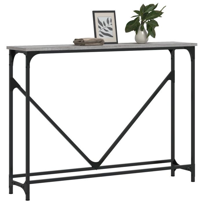 Table console sonoma gris 102x22,5x75 cm bois d'ingénierie - Photo n°3