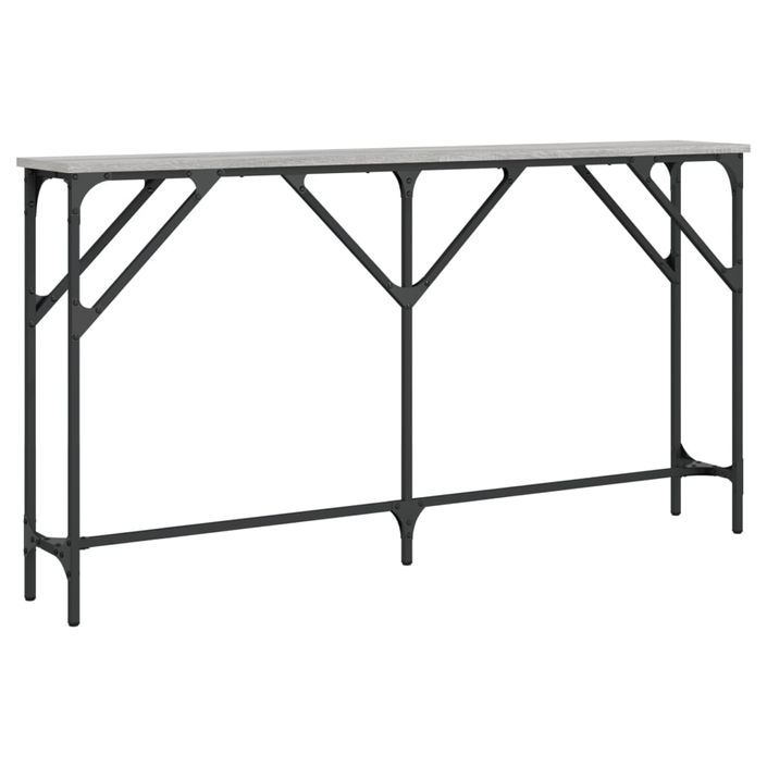 Table console sonoma gris 140x23x75 cm bois d'ingénierie - Photo n°6