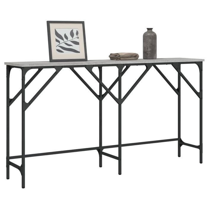 Table console sonoma gris 140x29x75 cm bois d'ingénierie - Photo n°1