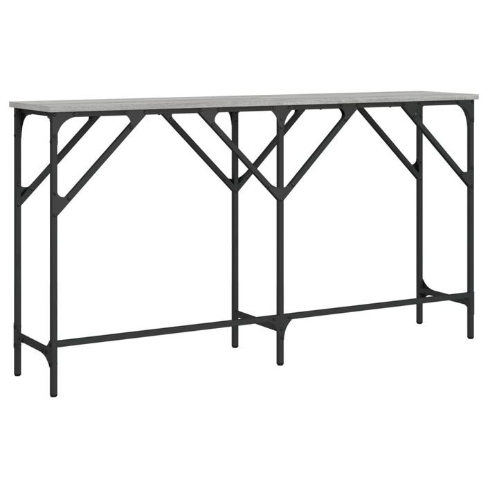 Table console sonoma gris 140x29x75 cm bois d'ingénierie - Photo n°6