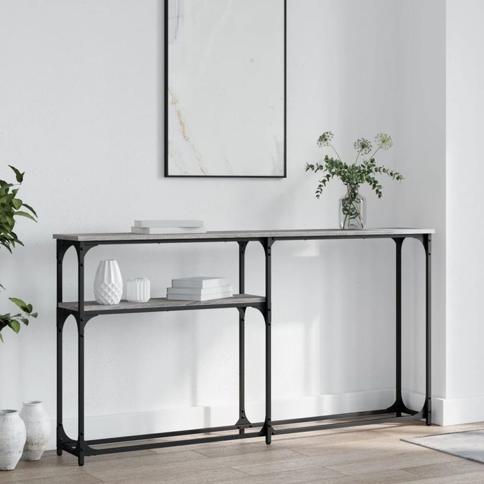 Table console sonoma gris 145x22,5x75 cm bois d'ingénierie - Photo n°2