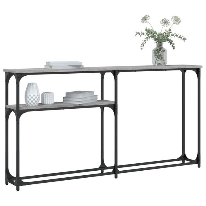 Table console sonoma gris 145x22,5x75 cm bois d'ingénierie - Photo n°3