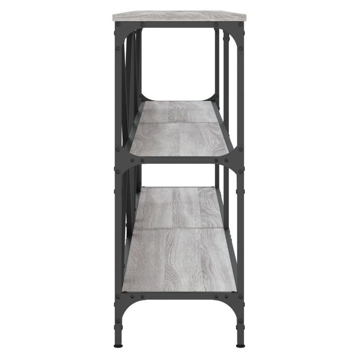 Table console sonoma gris 160x30x75 cm bois d'ingénierie et fer - Photo n°5