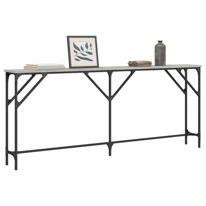 Table console sonoma gris 180x23x75 cm bois d'ingénierie - Photo n°3