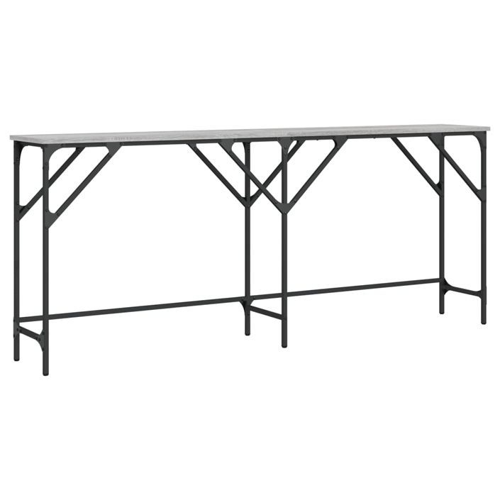 Table console sonoma gris 180x29x75 cm bois d'ingénierie - Photo n°2