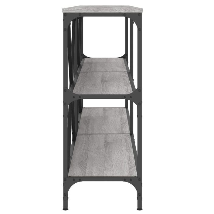 Table console sonoma gris 180x30x75 cm bois d'ingénierie et fer - Photo n°5