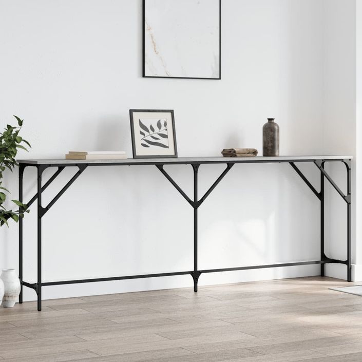 Table console sonoma gris 200x29x75 cm bois d'ingénierie - Photo n°2