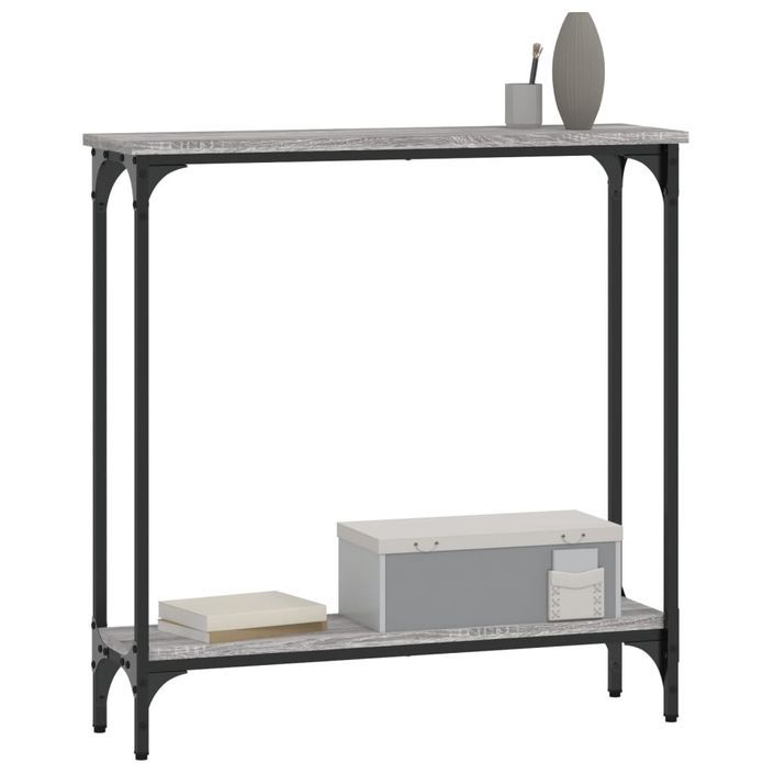Table console sonoma gris 75x22,5x75 cm bois d'ingénierie - Photo n°3