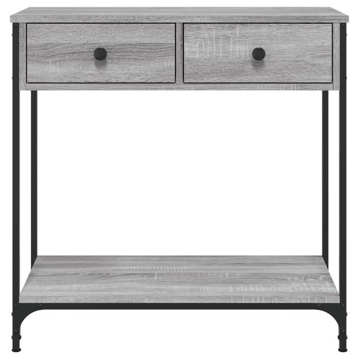 Table console sonoma gris 75x34,5x75 cm bois d'ingénierie - Photo n°6