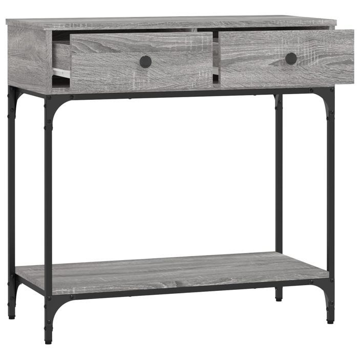 Table console sonoma gris 75x34,5x75 cm bois d'ingénierie - Photo n°8