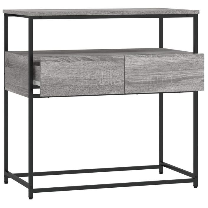 Table console sonoma gris 75x40x75 cm bois d'ingénierie - Photo n°5