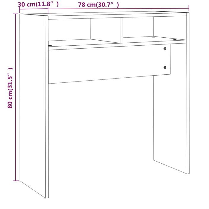 Table console Sonoma gris 78x30x80 cm Bois d'ingénierie - Photo n°7