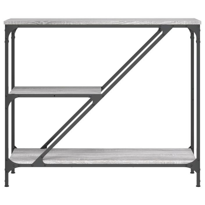 Table console sonoma gris 88,5x30x75 cm bois d'ingénierie - Photo n°4